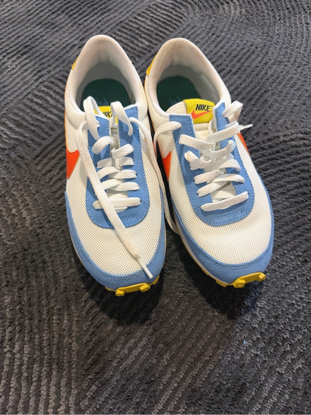 Nike Kids White, Light Blue & Orange Trail-Style Sneakers